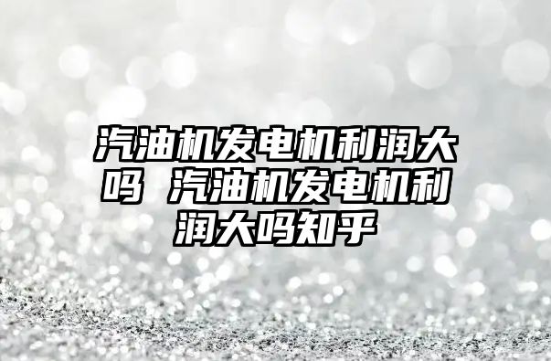 汽油機(jī)發(fā)電機(jī)利潤(rùn)大嗎 汽油機(jī)發(fā)電機(jī)利潤(rùn)大嗎知乎
