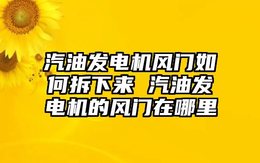 汽油發(fā)電機風門如何拆下來 汽油發(fā)電機的風門在哪里